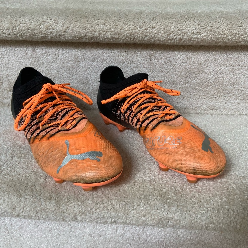 Puma Future Fuzionfit Pro 1 ACZ Evoknit Soccer Cleats Orange Black Men’s 10 - Picture 2 of 10